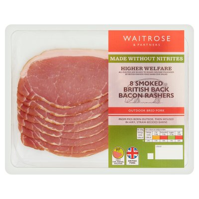 Waitrose 8 Made Without Nitrite Smoked Back Bacon Rashers