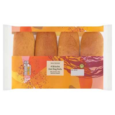 Waitrose 4 Brioche Hot Dog Rolls
