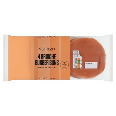 Waitrose 4 Brioche Burger Buns