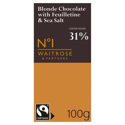 No.1 Fairtrade Blonde Chocolate with Feuilletine & Sea Salt