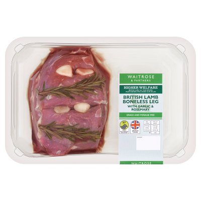 Waitrose British Boneless Leg of Lamb With Garlic & Rosemary