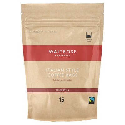 Waitrose Fairtrade Italian Style Coffee Bags