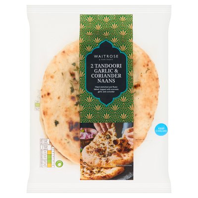 Waitrose 2 Tandoori Garlic & Coriander Naans