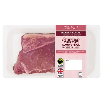 Waitrose British Native Breed Thin Cut Rump Steak
