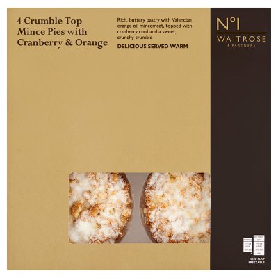 No.1 4 Crumble Top Mince Pies with Cranberry & Orange