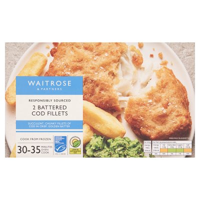 Waitrose 2 Battered Cod Fillets