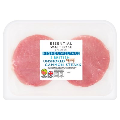 Essential 2 British Unsmoked Gammon Steaks