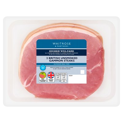 Waitrose 2 Unsmoked British Gammon Steak