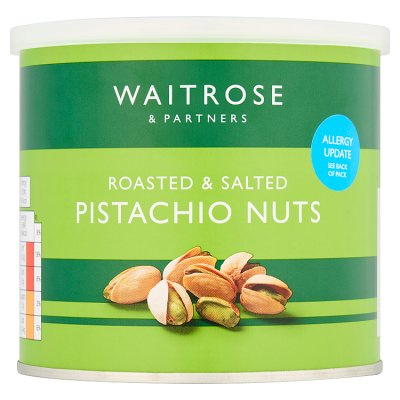 Waitrose Roasted & Salted Pistachio Nuts Can