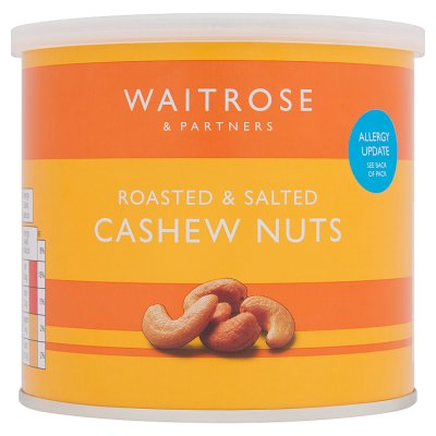 Waitrose Roasted & Salted Cashew Nuts Can