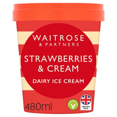 Waitrose Strawberries & Cream Ice Cream