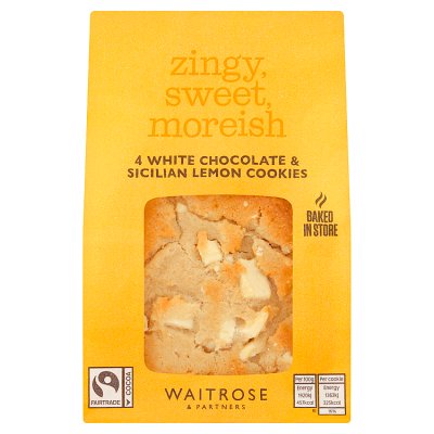 Waitrose 4 White Chocolate & Sicilian Lemon Cookies