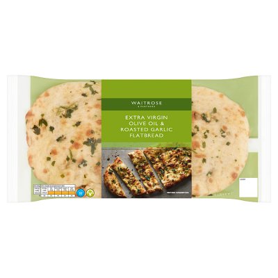 Waitrose Extra Virgin Olive Oil & Roasted Garlic Flatbread