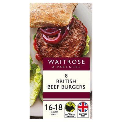 Waitrose 8 British Beef Burgers