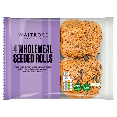 Waitrose 4 Wholemeal Seeded Rolls