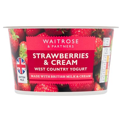Waitrose Strawberries & Cream West Country Yogurt