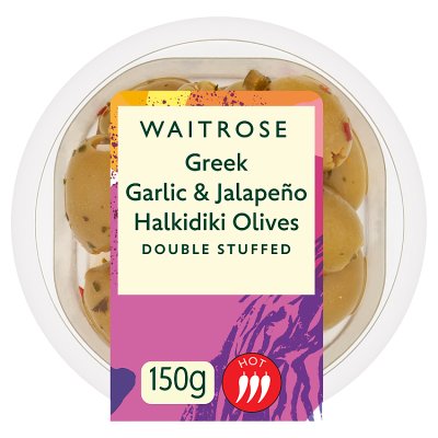 Waitrose Garlic & Jalapeño Greek Halkidiki Olives