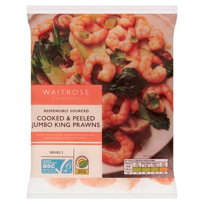 Waitrose ASC Cooked Jumbo King Prawns