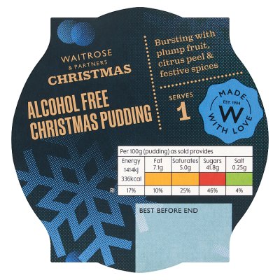 Waitrose Christmas Alcohol Free Christmas Pudding