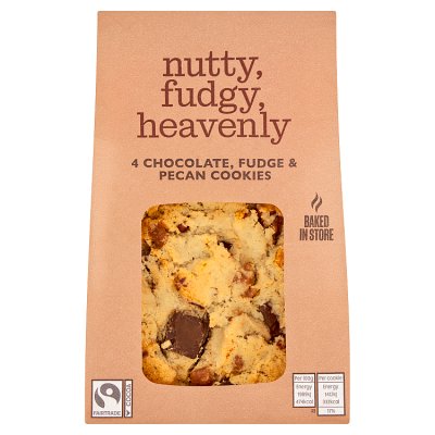 Waitrose 4 Chocolate, Fudge & Pecan Cookies