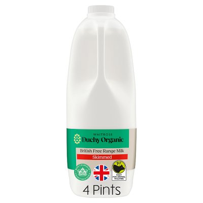 Duchy Organic Skimmed Milk 4 pints