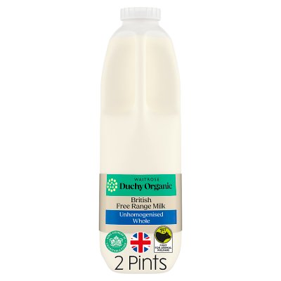 Duchy Organic Unhomogenised Whole Milk 2 Pints