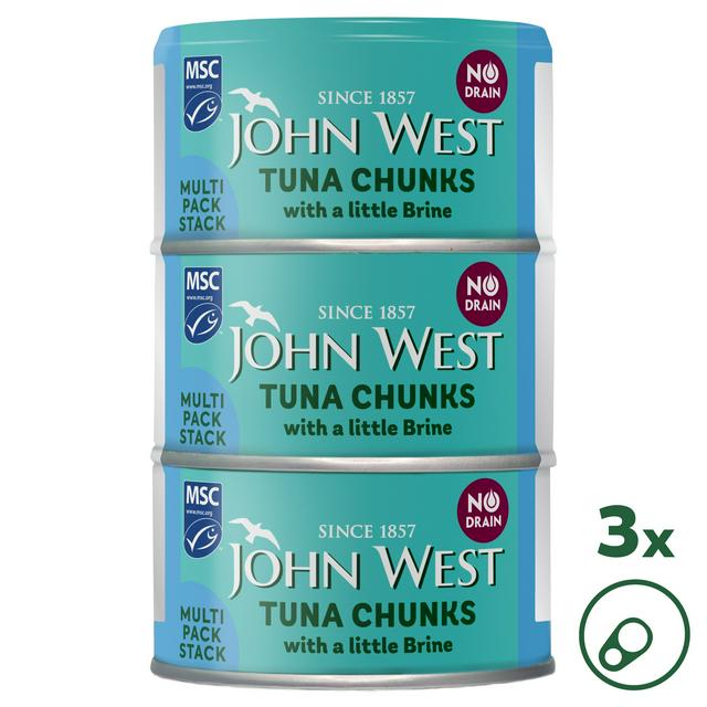 John West No Drain Tuna Chunks with a Little Brine MSC 3x100g