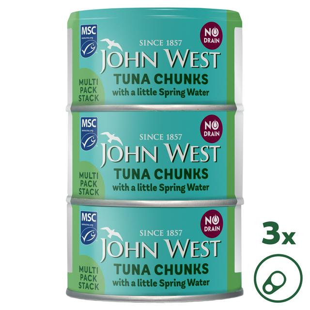 John West No Drain Tuna Chunks with a Little Spring Water MSC 3x100g