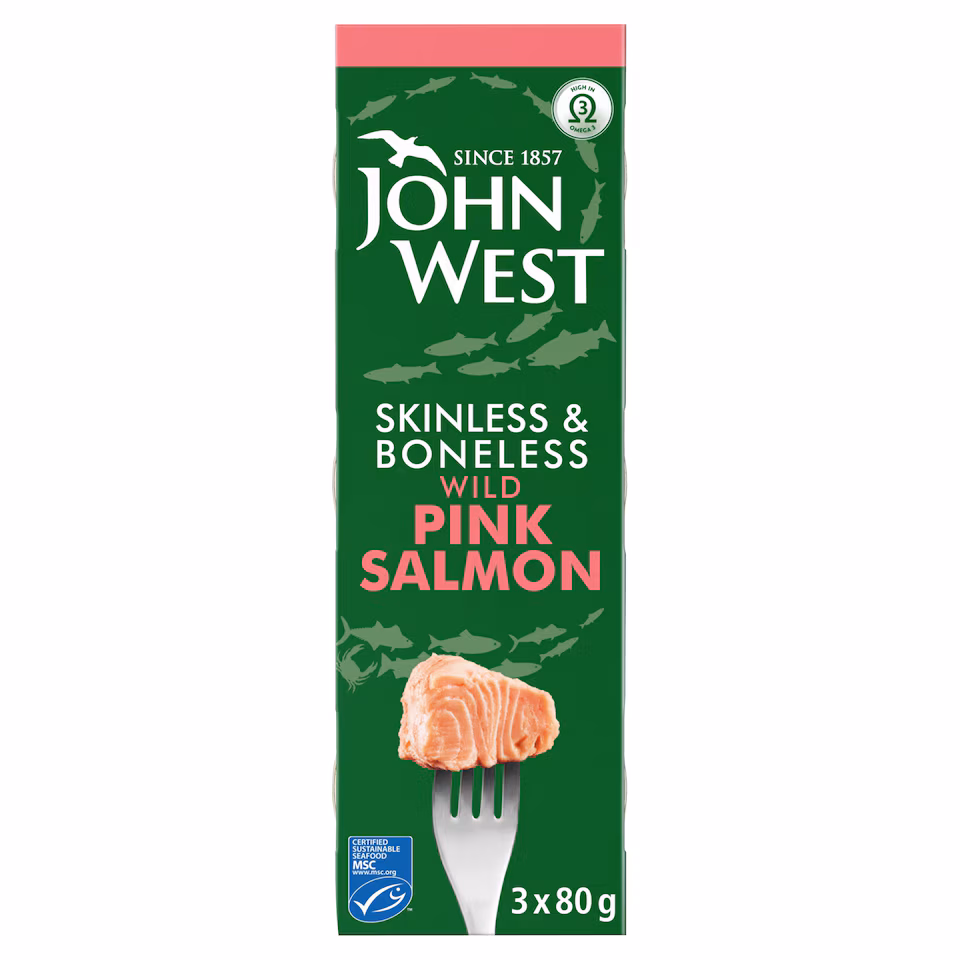 John West Skinless & Boneless Wild Pink Salmon 3 X 80G
