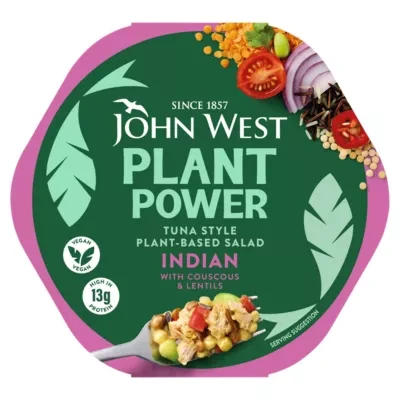 John West Plant Power Tuna Style Plant-Based Salad Indian with Couscous & Lentils 220g