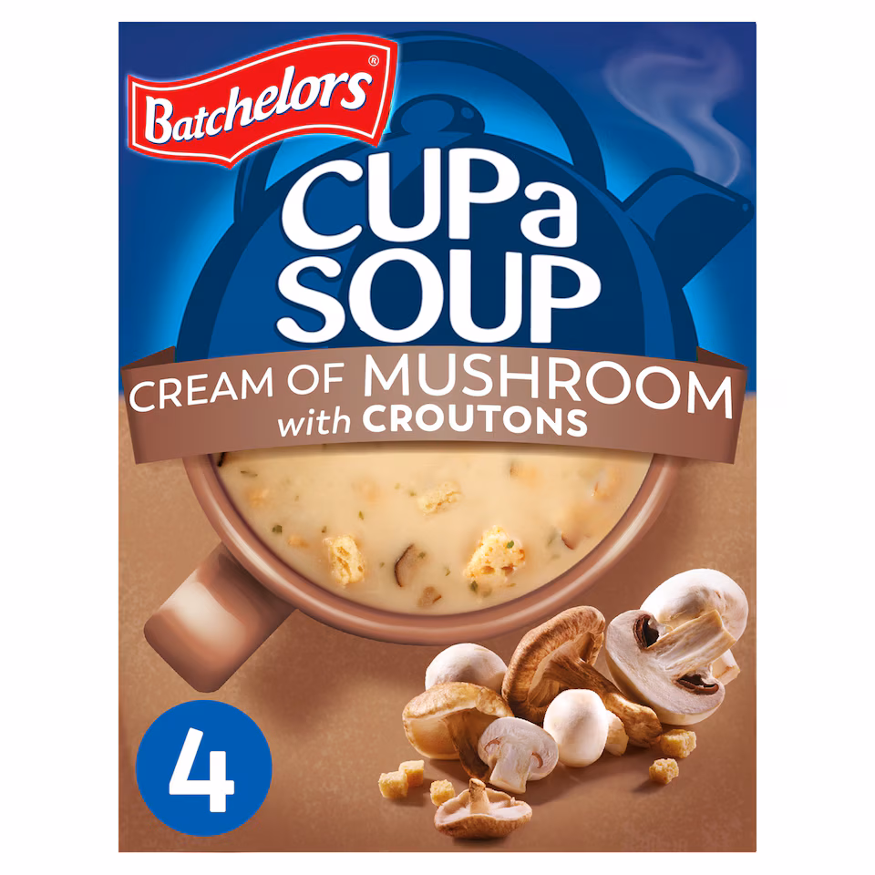 Batchelors Cup A Soup Cream Of Mushroom Croutons 4 Pack 99G