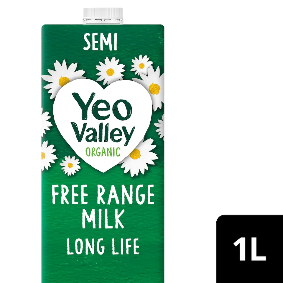 Yeo Valley Free Range Semi-Skimmed Long Life Organic Milk 1L