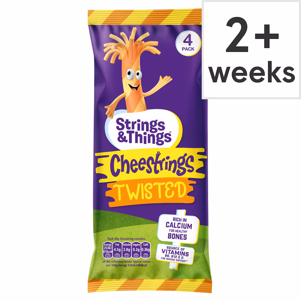 Cheestrings Twisted Cheese Snacks 4 Pk, 80 G