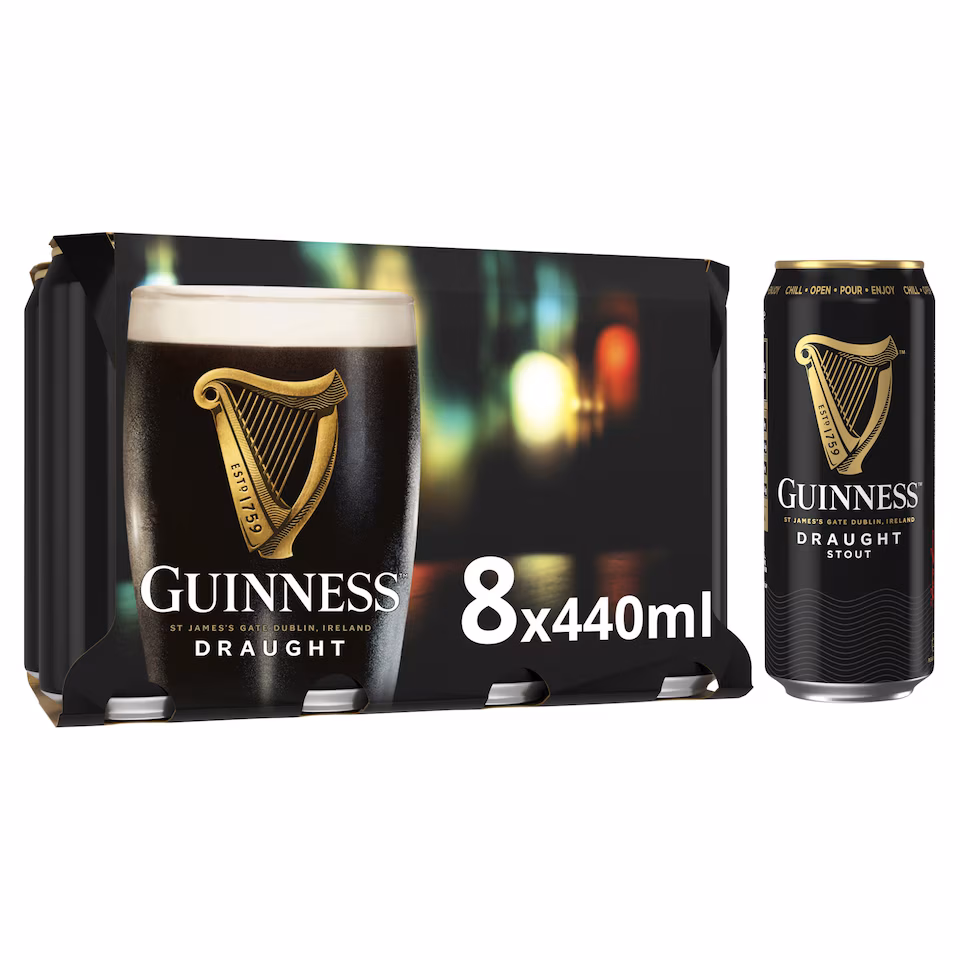 Guinness Draught Stout Beer Can 4.1% Vol 8x440ml