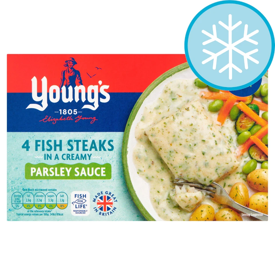 Young's 4 Fish Steaks In A Parsley Sce 560g