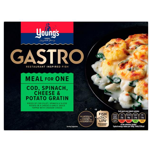 Young's Gastro Cod, Spinach & Cheese Gratin 360g