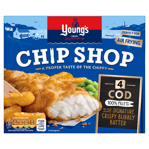 Young's Chip Shop 4 Cod Fillets 400g