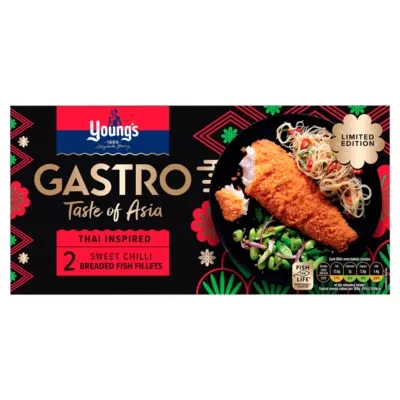 Young's Gastro Limited Edition Thai Inspired 2 Sweet Chilli Breaded Fish Fillets 270g