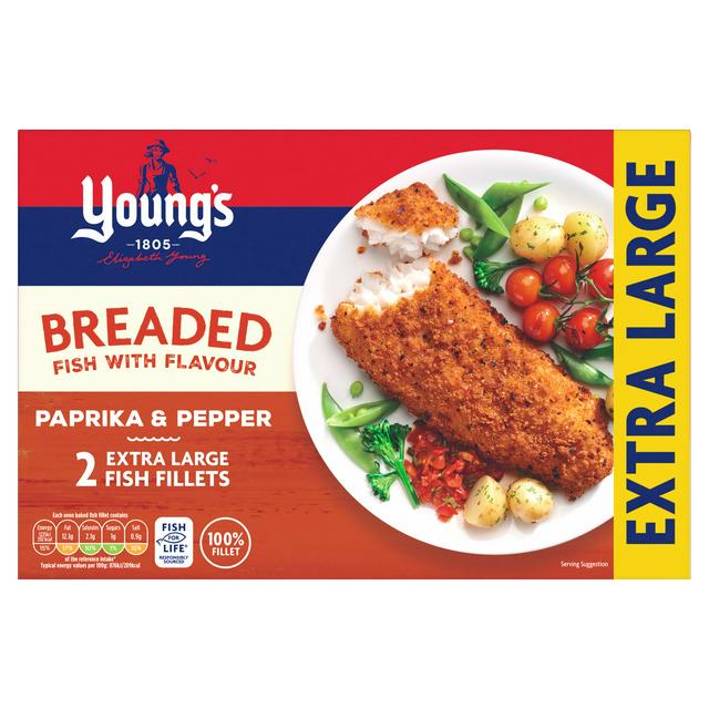 Young's Paprika & Pepper Extra Large Fish Fillets x2 300g