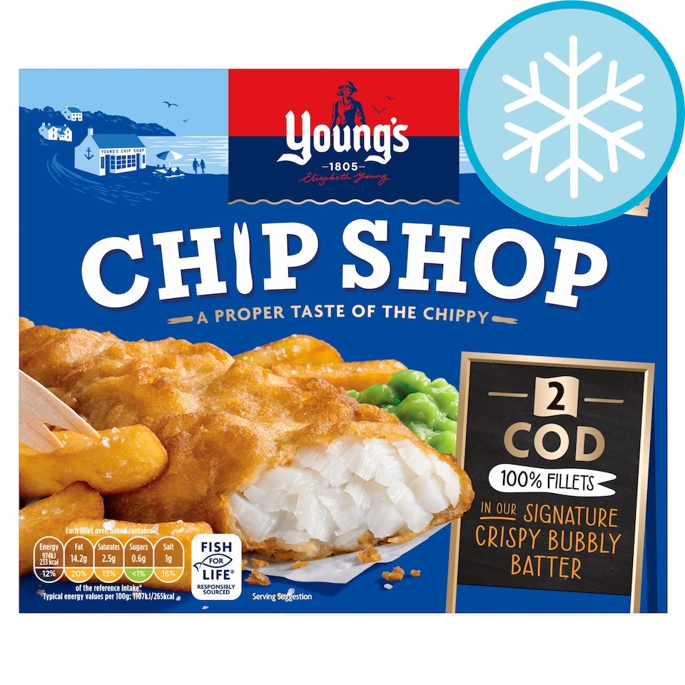 Youngs Chip Shop 2 Cod Fillets 200g
