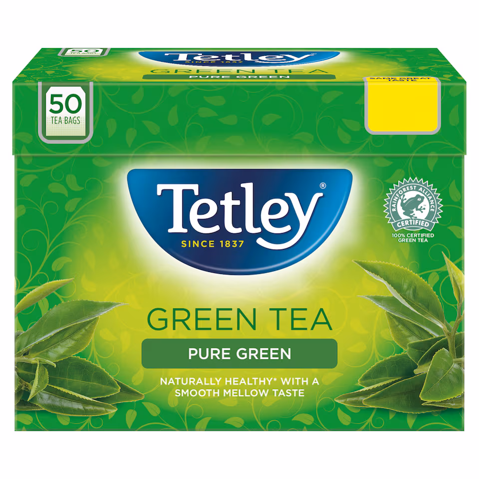 Tetley Pure Green Tea 50 Tea Bags 100g