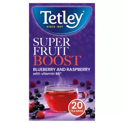 Tetley Super Fruits Boost Blueberry and Raspberry 20 Tea Bags 40g