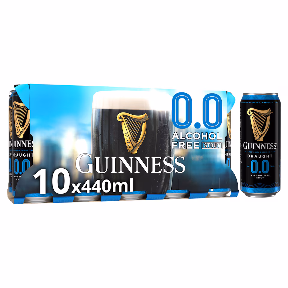 Guinness 0.0% Alcohol Free Draught Stout 10X440ml