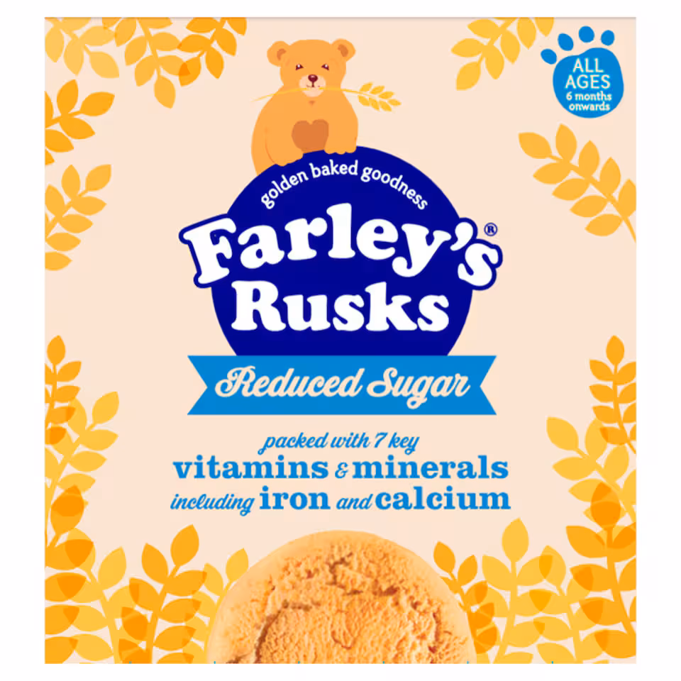 Farleys Rusks Reduced Sugar Baby Food Snack 300g