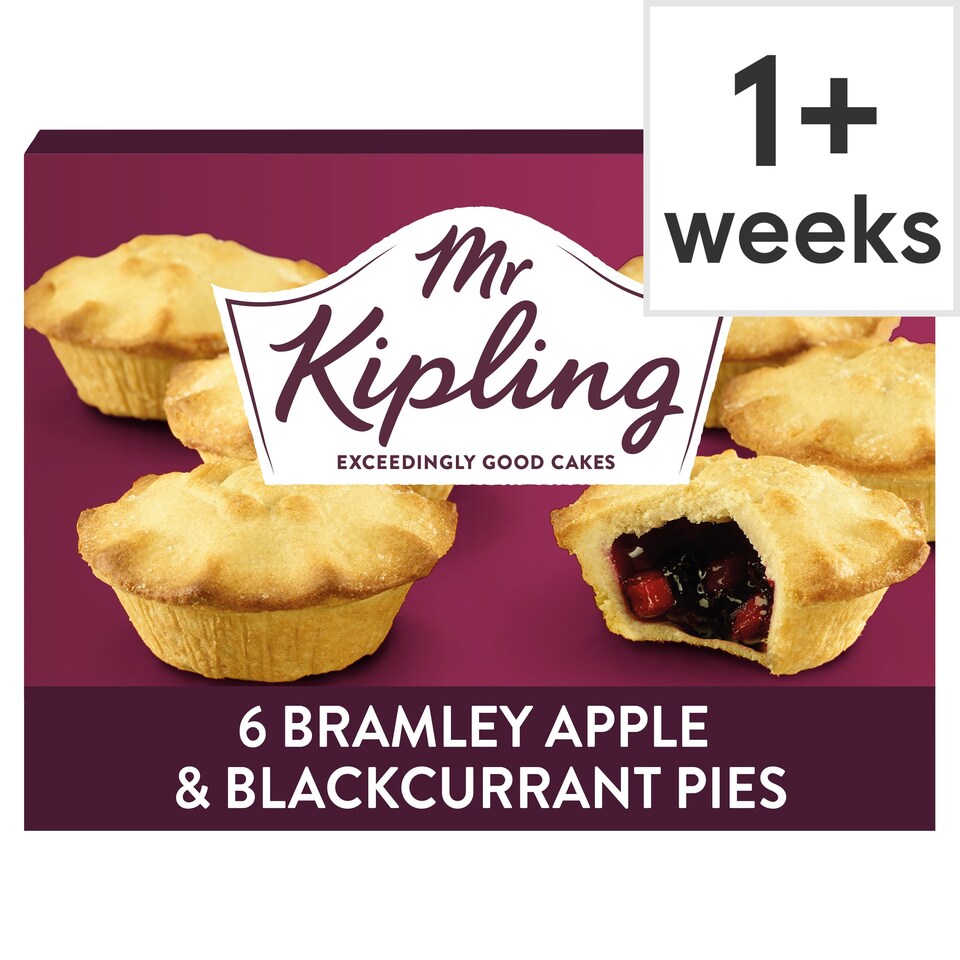 Mr Kipling Bramley Apple & Blackcurrant Pies 6 Pack