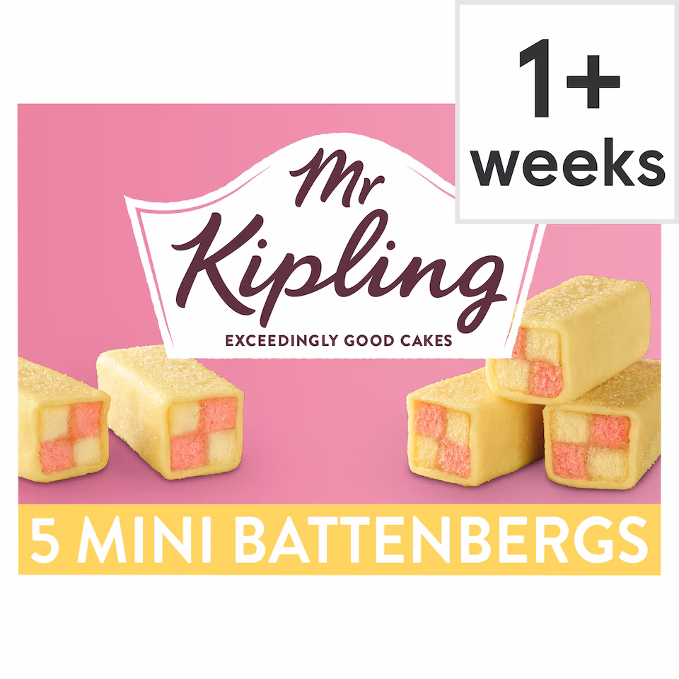 Mr Kipling Mini Battenbergs - Apricot and Almond 5 Pack