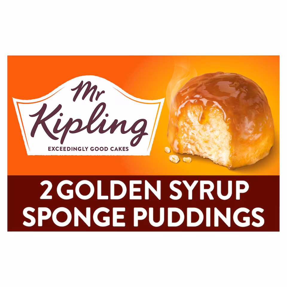 Mr Kipling Golden Syrup Sponge Pudding Cake Dessert 2x95g 