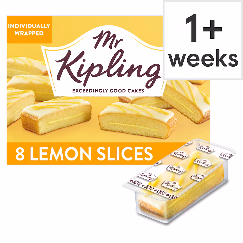Mr Kipling Exceedingly Good Cakes Lemon Layered Slices 8 Pack