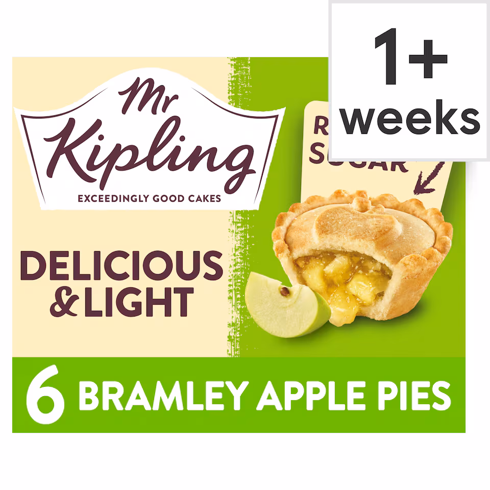 Mr Kipling Reduced Sugar Bramley Apple Pies 6 Pack