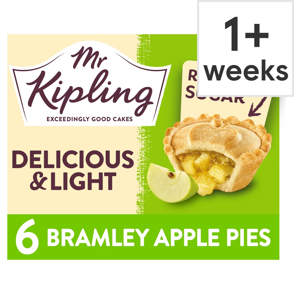 Mr Kipling Reduced Sugar Bramley Apple Pies 6 Pack